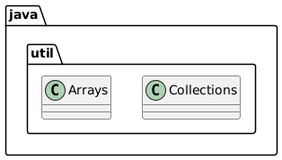 package java.util <<Folder>> {
    class Collections
    class Arrays
}